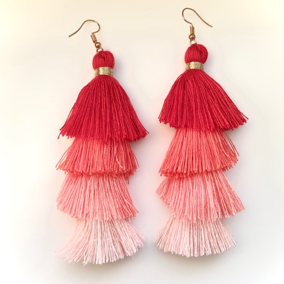 “Mi Amor” Fringe Tassel Layered Statement Earrings - Picture 5 of 8